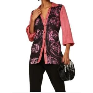 KAHINDO Pink Black Maa Tunic Size Small
